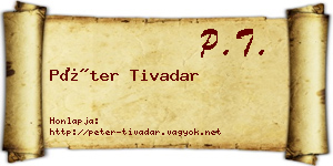 Péter Tivadar névjegykártya