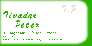 tivadar peter business card